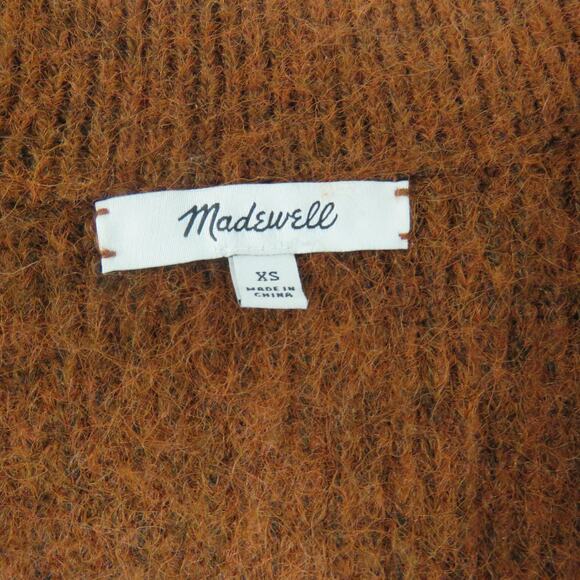 Madewell Cowen Cardigan Sweater Oversized Knit in Burnt Orange Extra Small - Picture 11 of 13